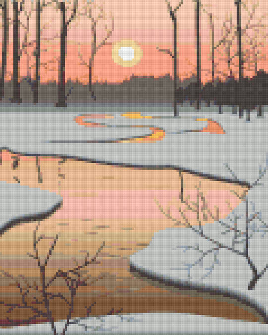 Icy Pond Nine [9] Baseplate PixelHobby Mini-mosaic Art Kit